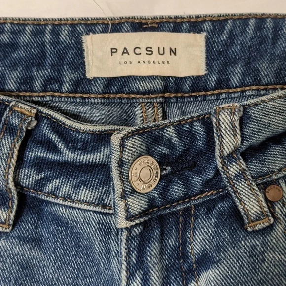 Pacsun Distressed Mom Jean, Color Blue Size 24 - Picture 12 of 14